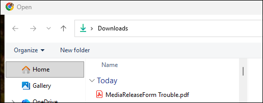 Selecting documents to upload screenshot